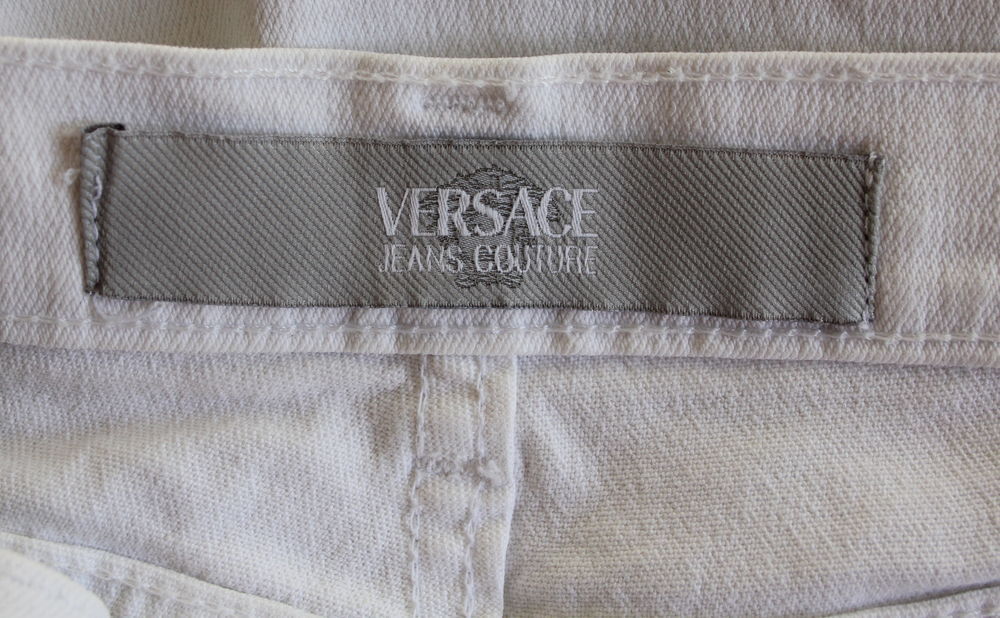 Pantalon jean blanc VERSACE T.33 IT Vêtements