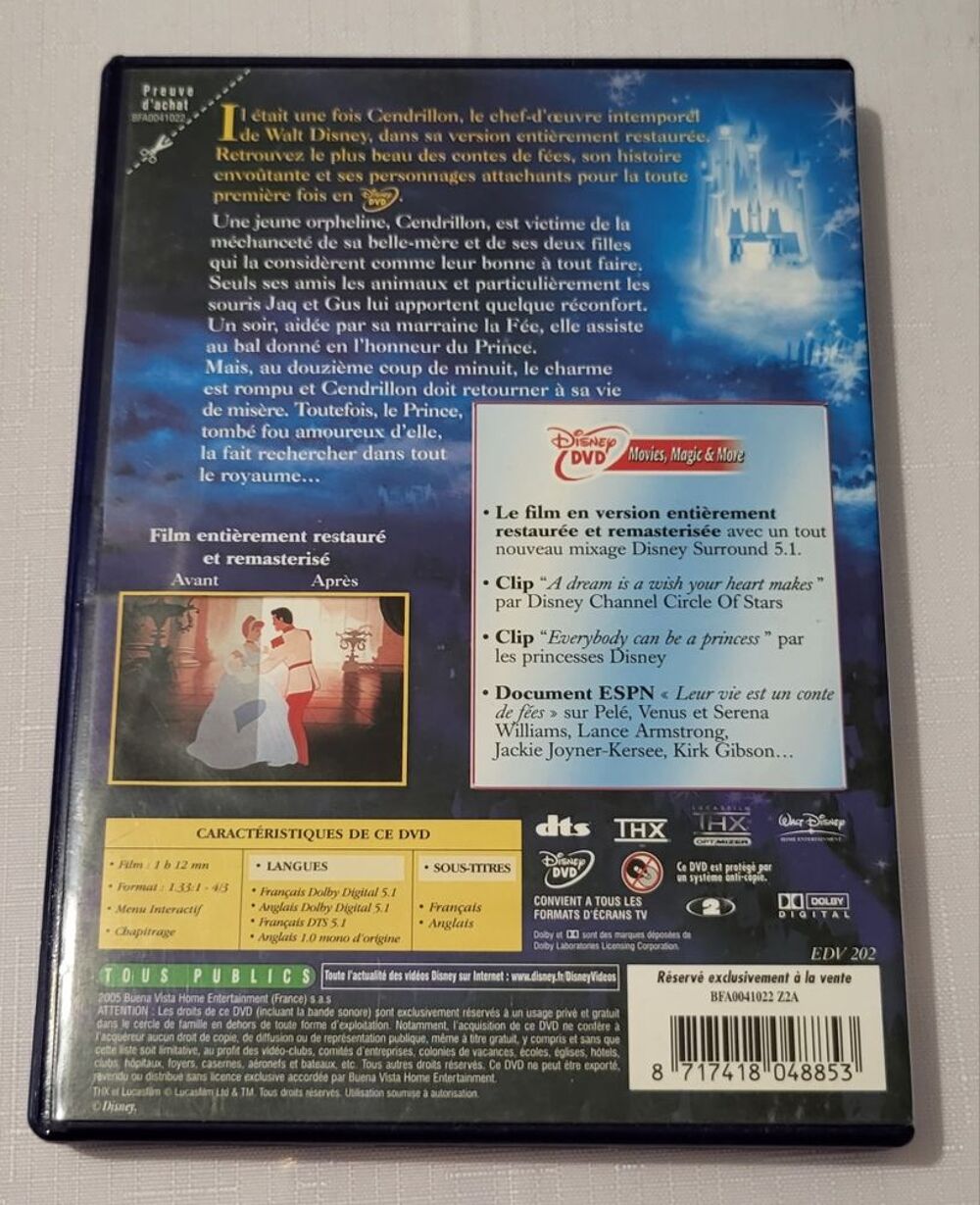 DVD Cendrillon DVD et blu-ray