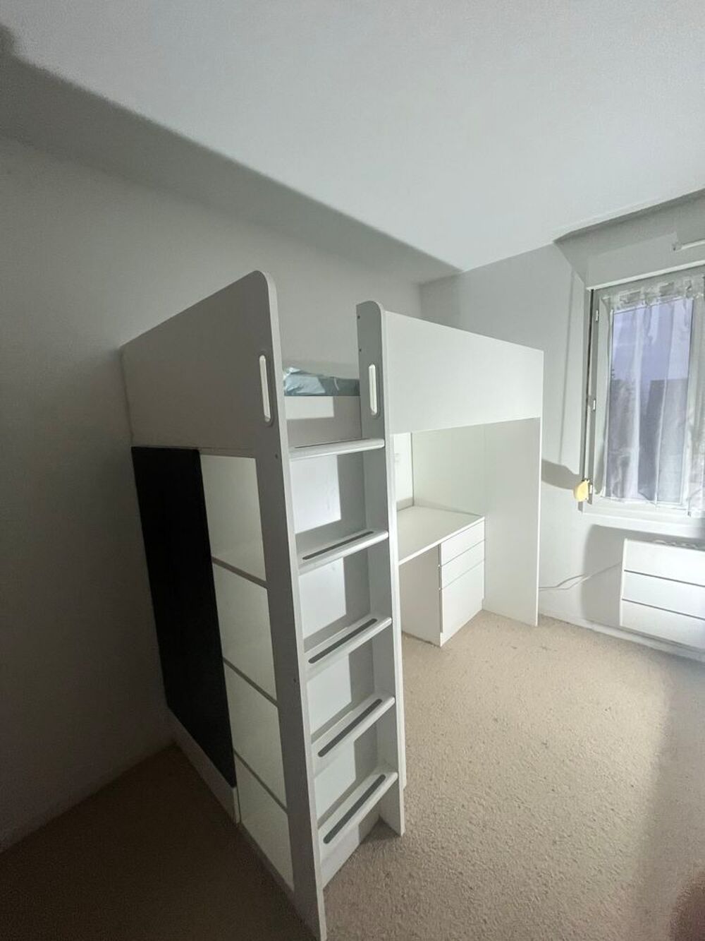 SM&agrave; "STAD Lit mezzanine, avec bureau blanc avec 4 tiroirs, 90x200cm longueur bureau 148 cm IKEA plus matelas Meubles