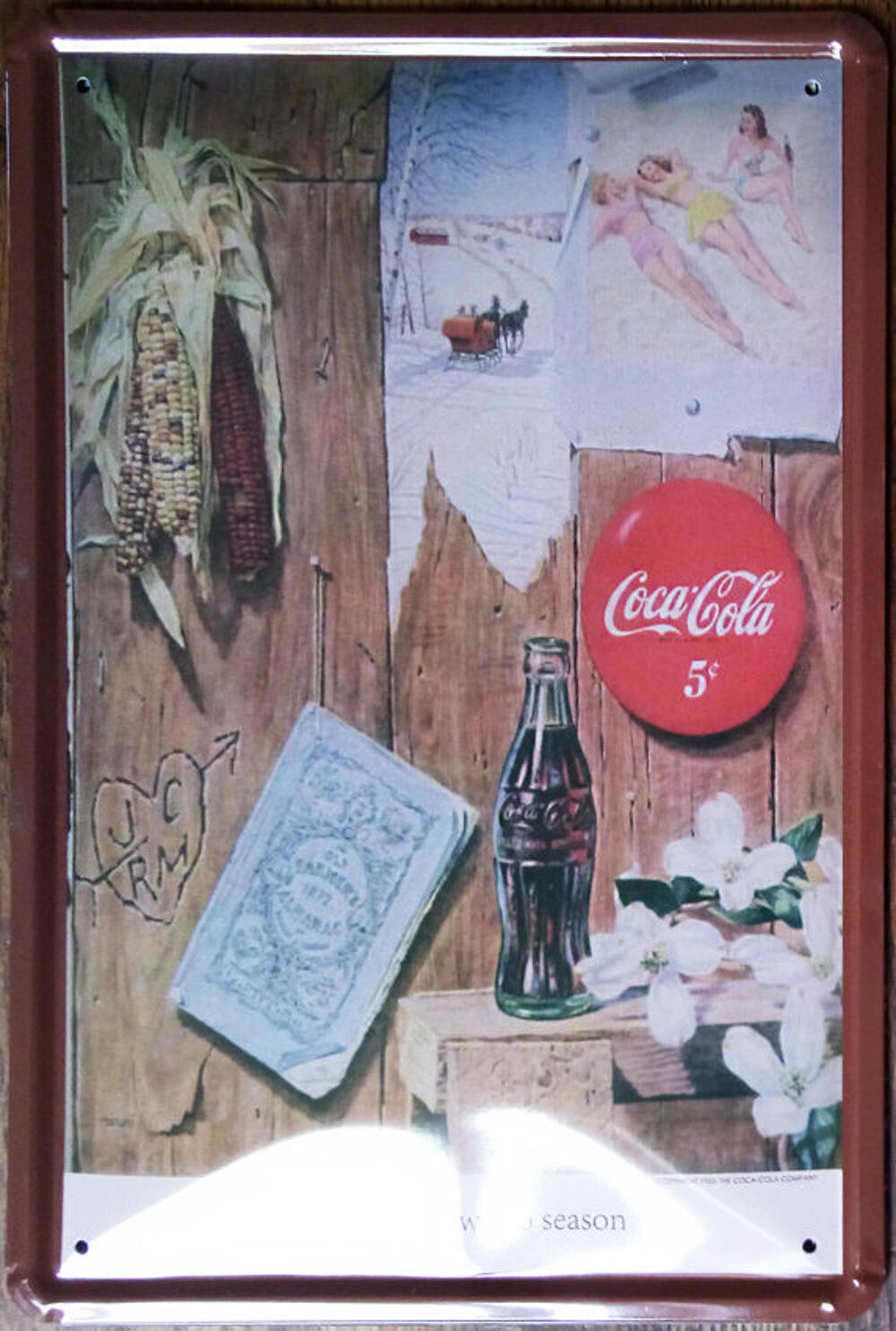 Plaque Acier D&eacute;co 30 X 20 Tableau coca-cola 18 Décoration