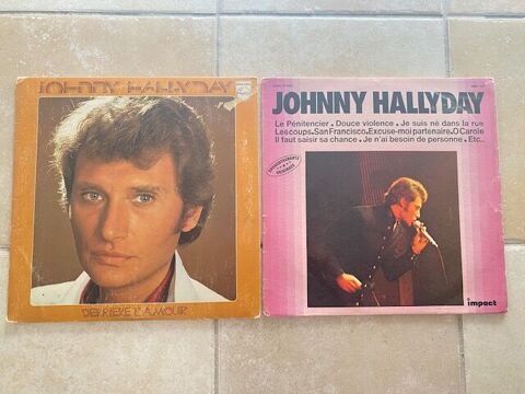 2 disques vinyles 33 tours album johnny Hallyday 8 Mions (69)