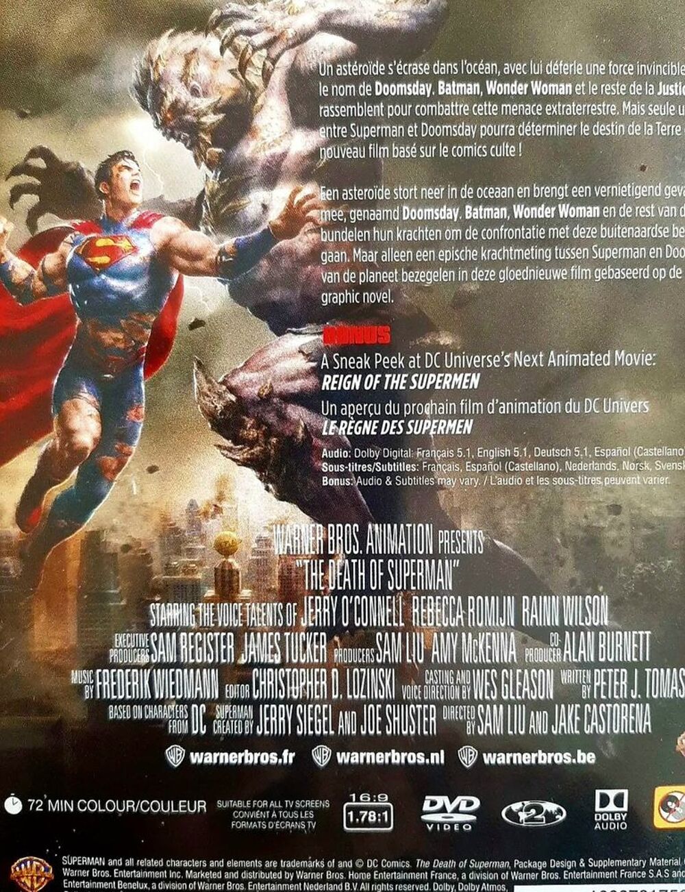 La mort de Superman dvd DVD et blu-ray