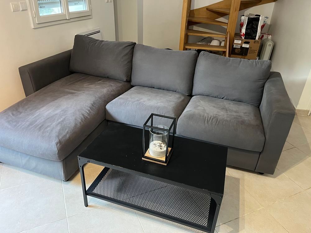 Canap&eacute; angle tissu gris Meubles