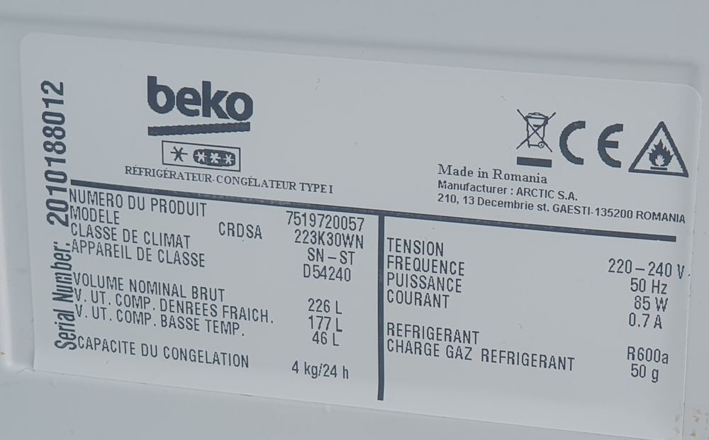 R&eacute;frig&eacute;rateur Electroménager