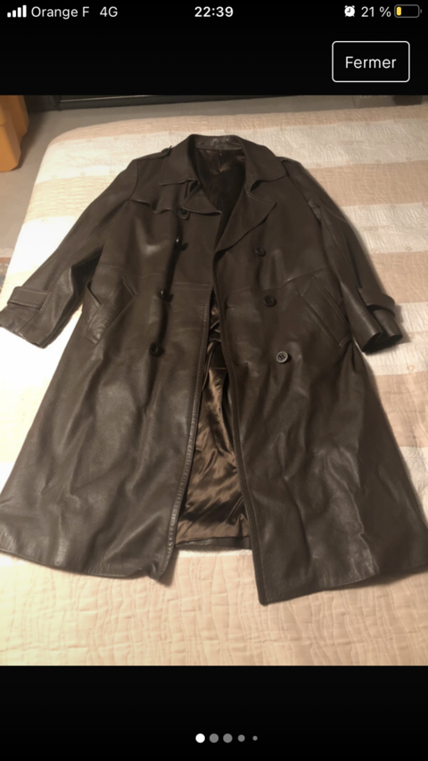Trench en cuir véritable homme taille 48 400 Lille (59)