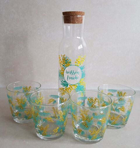 Carafe et 4 verres assortis 15 Marignane (13)