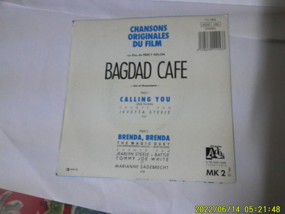 Disque Vinyle . BAGDAD CAFE .. de : 1988 