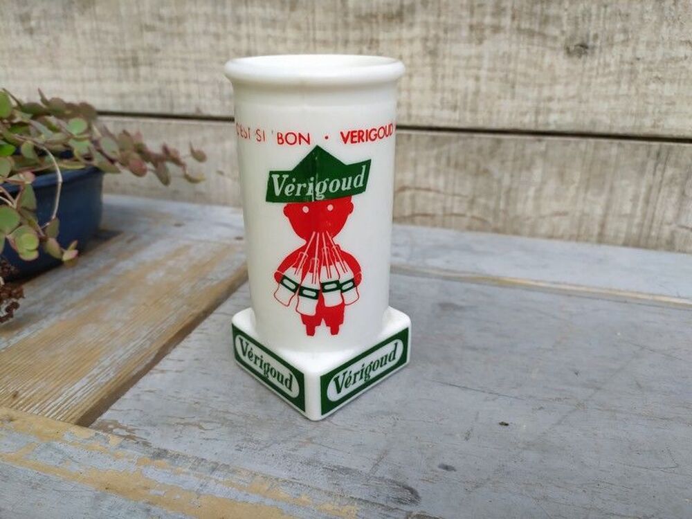  Porte-Pailles Verre Publicitaire Boisson V&eacute;rigoud Vintage 