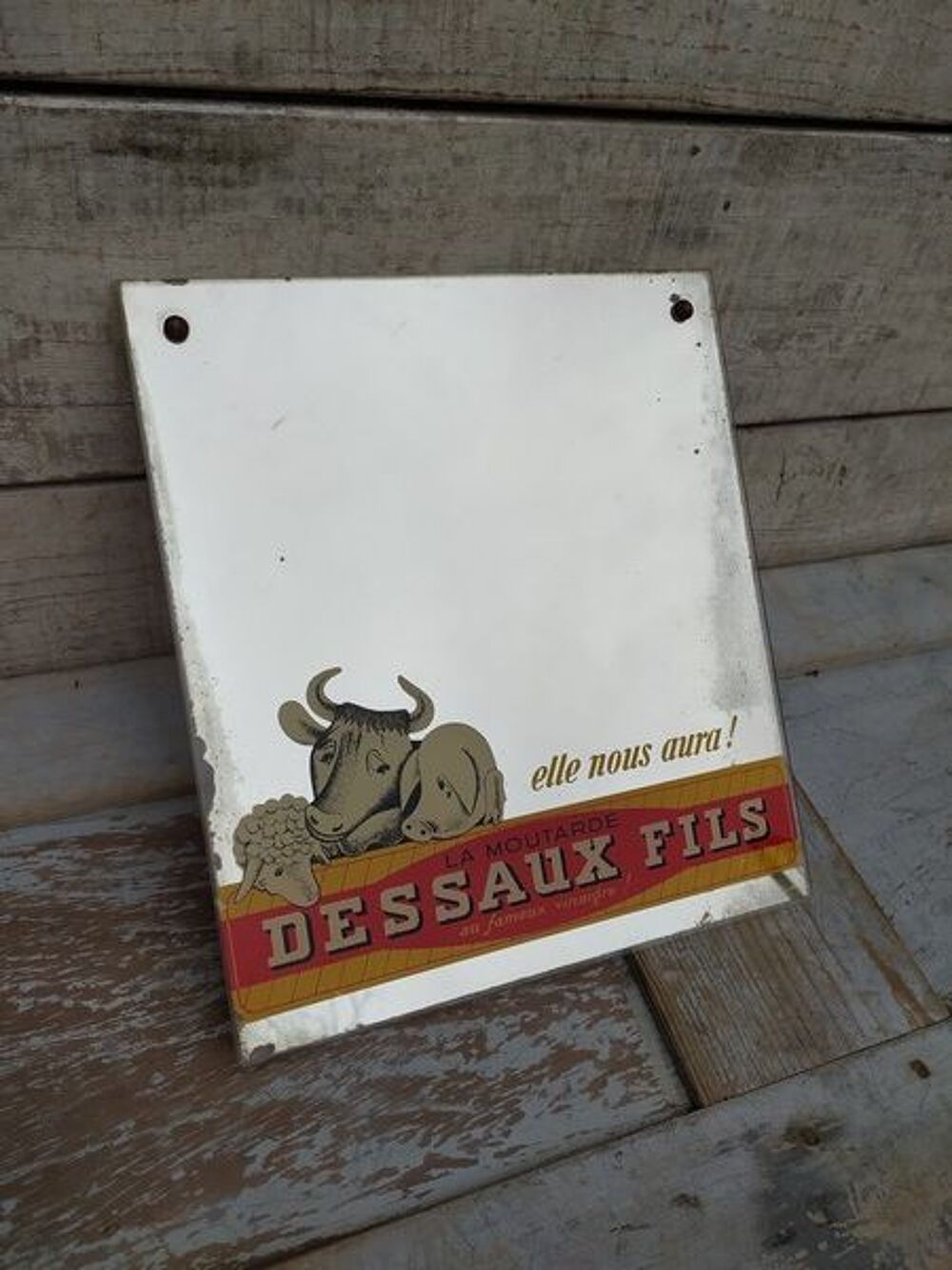 Ancienne Plaque Miroir Publicitaire Moutarde Dessaux Fils 
