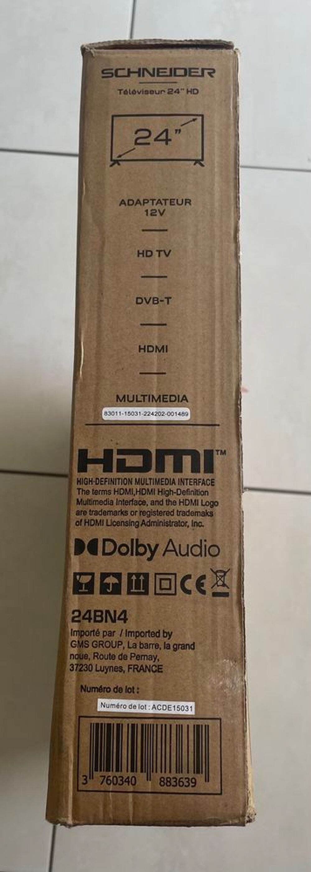 SCHNEIDER TV LED 60 cm TV D-LED 2K HD 24BN4 - 60 cm - 12 Vol Photos/Video/TV