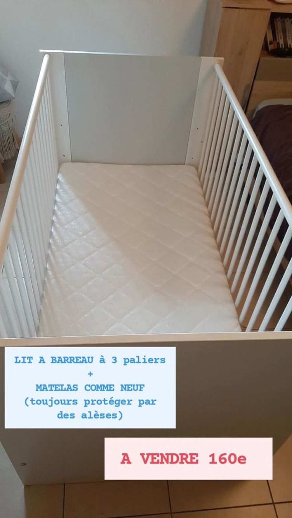Lit Evolutif avec Matelas Puériculture