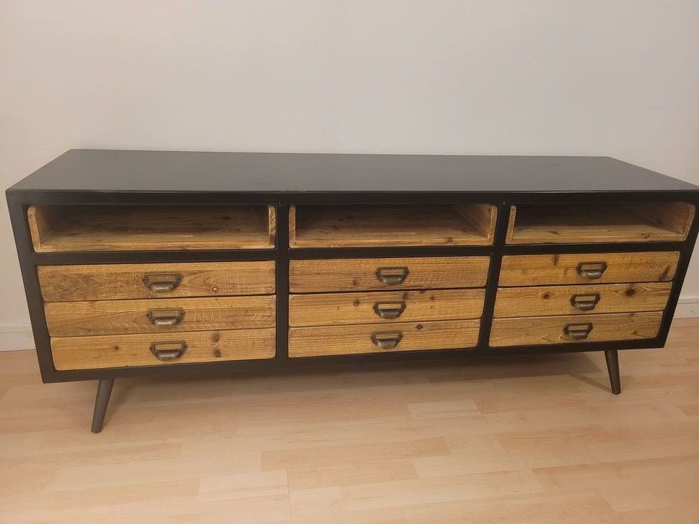 Buffet vintage bois et acier Meubles