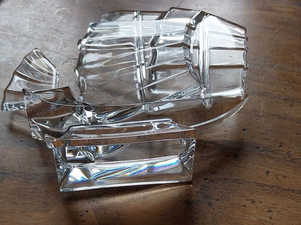 Bateau &agrave; voile Jonque en verre vintage Décoration