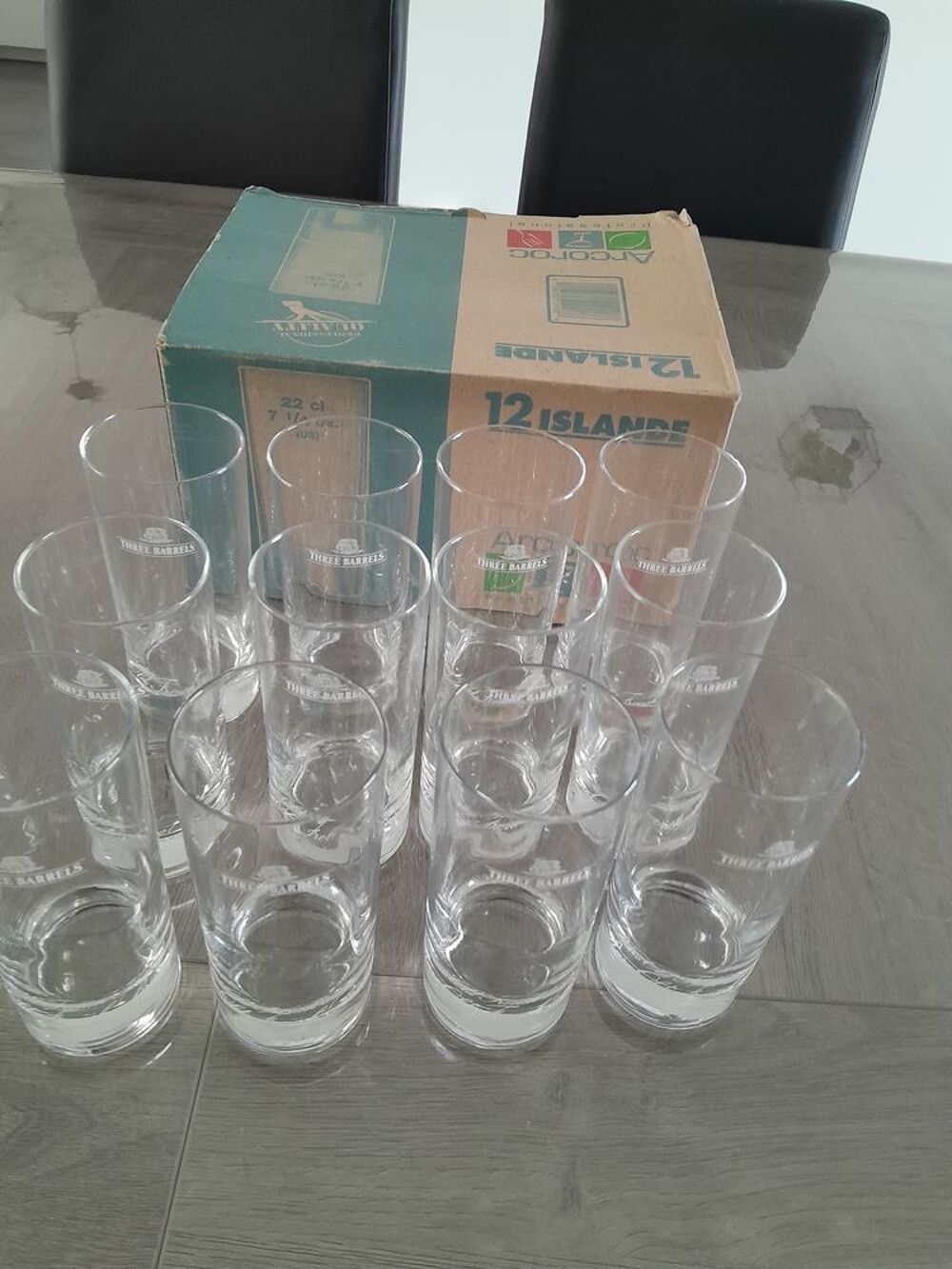 12 VERRES THREE BARRELS TEL 0627473514
