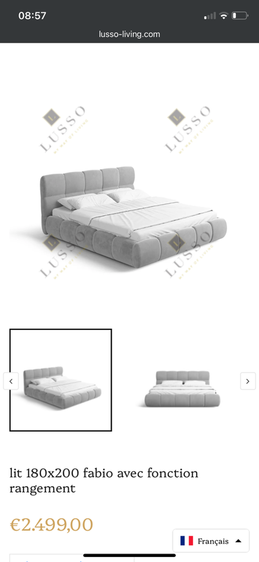 Lit Lusso living &amp; matelas bultex 180cm Meubles