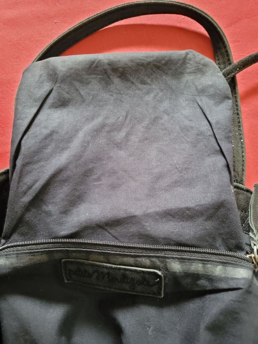 Grand Sac Cabas XL100% cuir,Noir paillet&eacute;, PETITE MENDIGOTE Maroquinerie