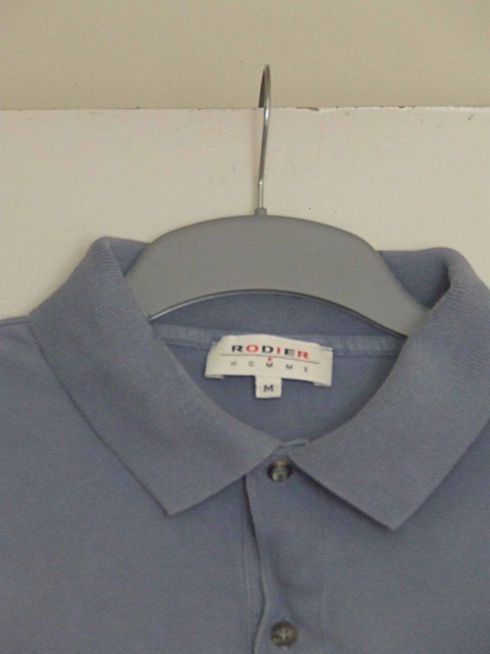 Polo manches courtes, RODIER, Gris bleu, Taille M, TBE Vêtements