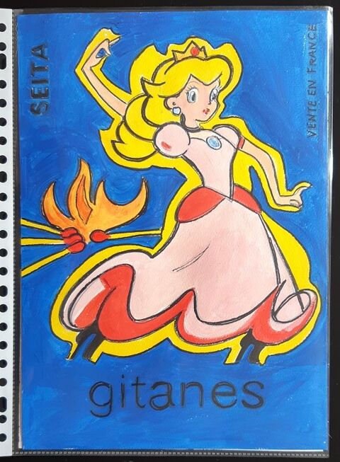 bl peinture - d�tournement - gitanes et princesse peach mari 4 Foug�res (35)