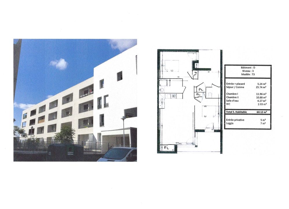 Vente Appartement Balma - T3 60 m² - 3ème étage - Eco quartier Vidailhan Balma