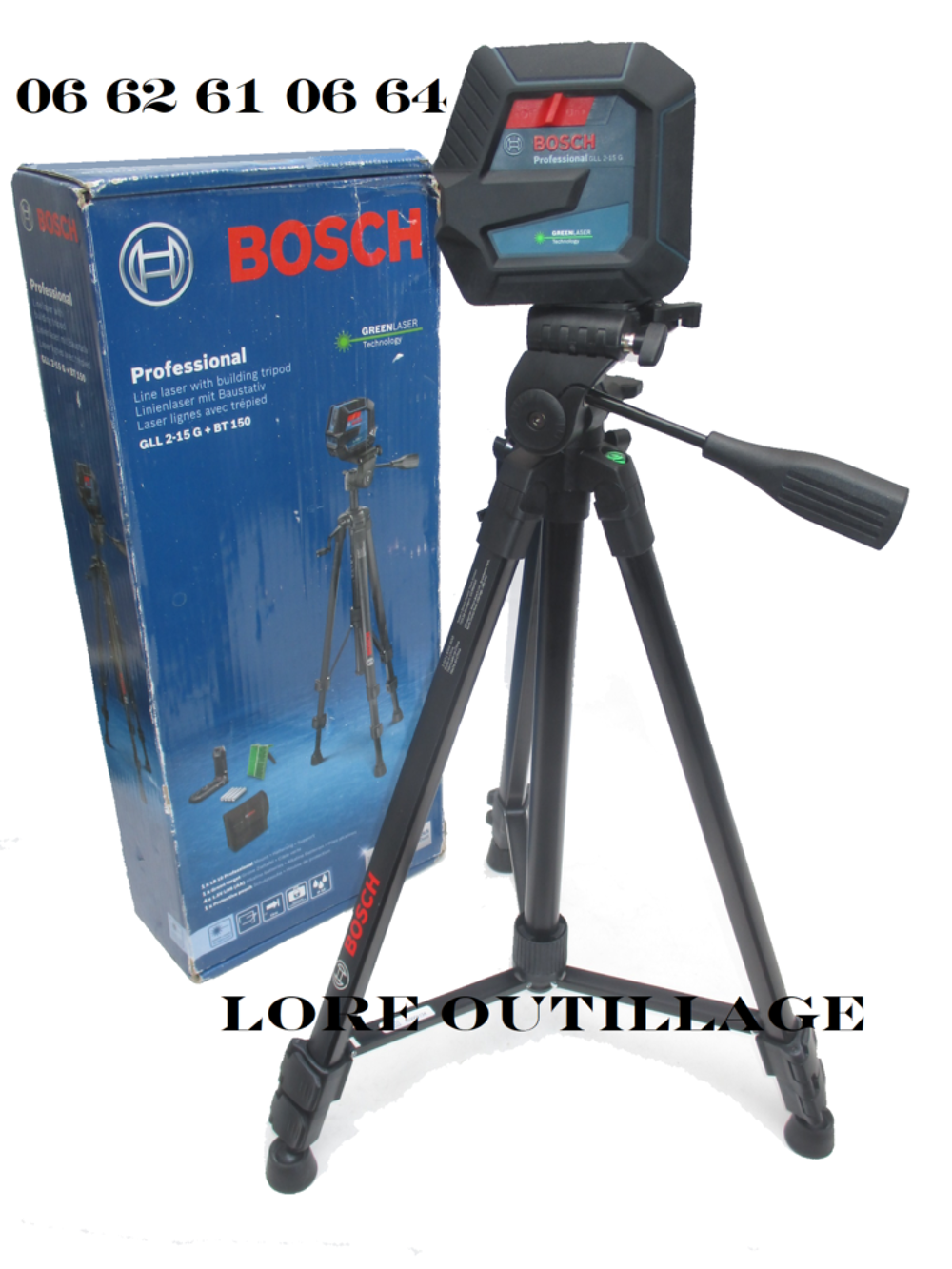 BOSCH GLL2-15G - Laser faisceau vert Bricolage