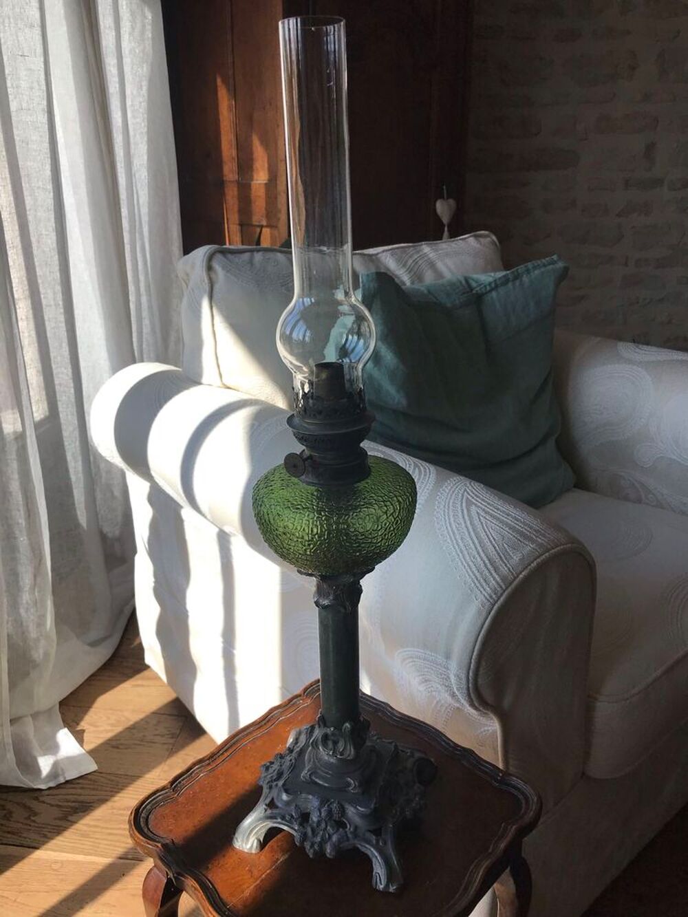 lampe p&eacute;trole vintage verre Décoration