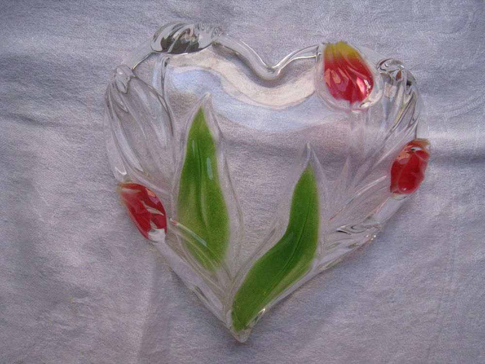 vide poche en forme de coeur en verre Cuisine