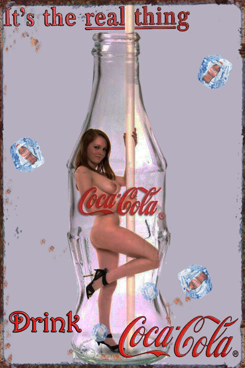 Plaque Acier Dco 30 X 20 Pin up Sexy bouteille coca-cola 17 6 Sain-Bel (69)