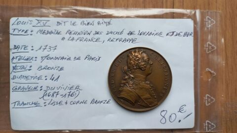 Médaille    Louis XV    dit le bien aimé 80 Bourges (18)