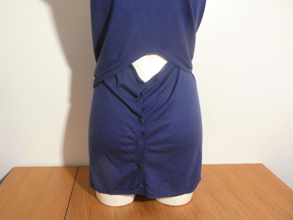 Pull Tunique en Soie et Laine Violet sans manches- Nude Vêtements