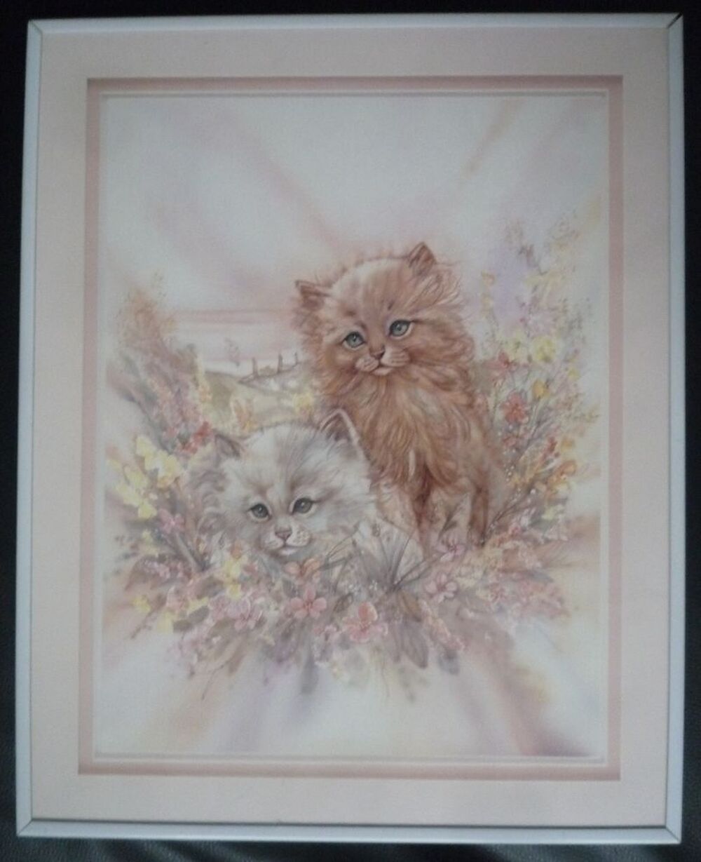 Cadre Blanc Image Chatons Décoration