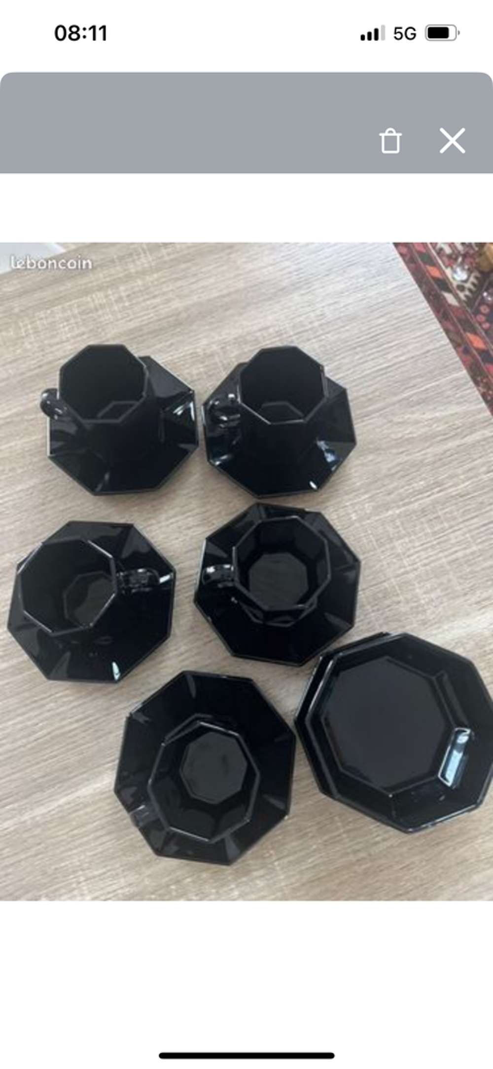 Service &agrave; caf&eacute; et &agrave; th&eacute; Arcopal noire avec sucrier Cuisine