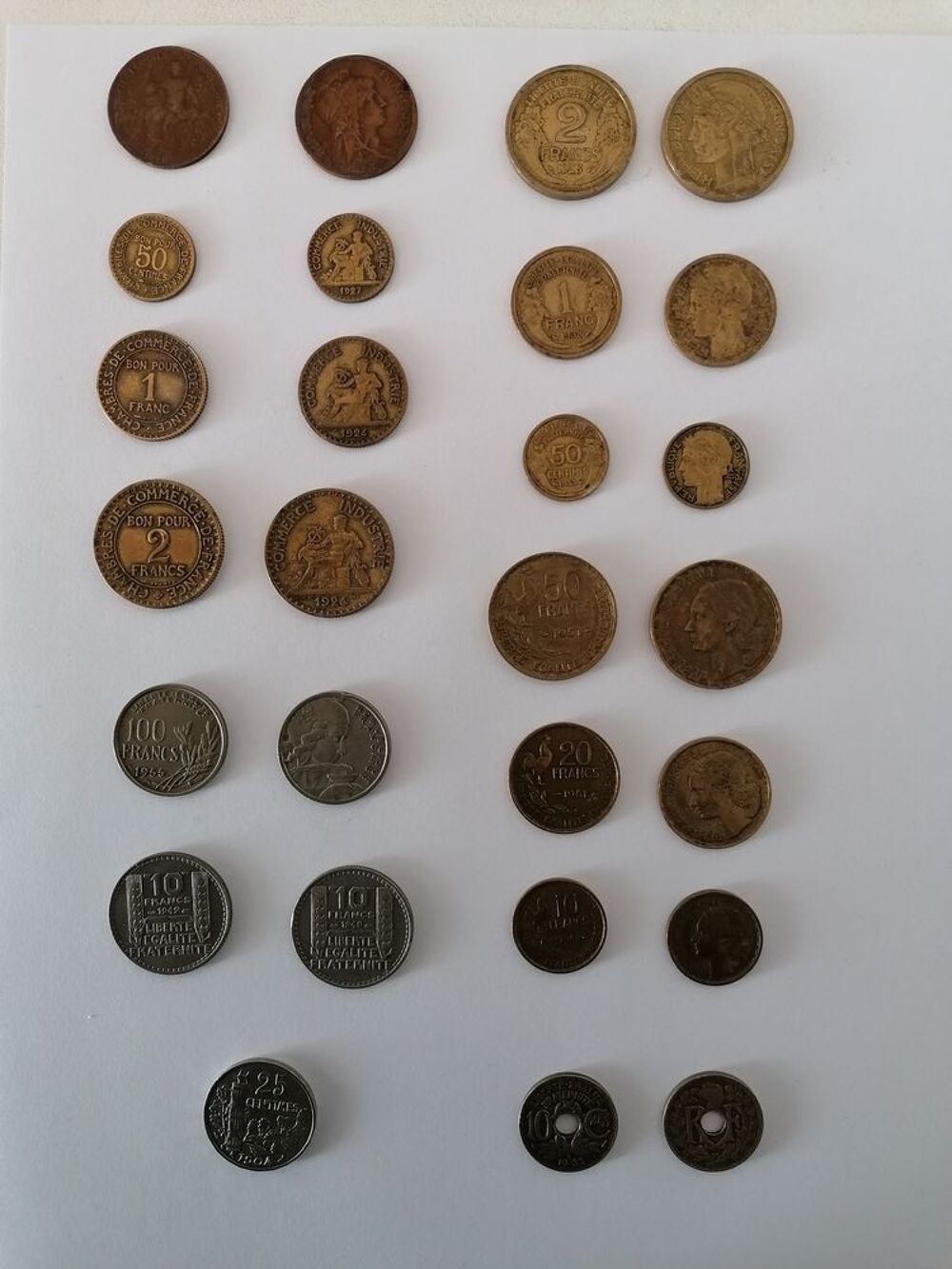 pi&egrave;ces monnaie collection (francs) 