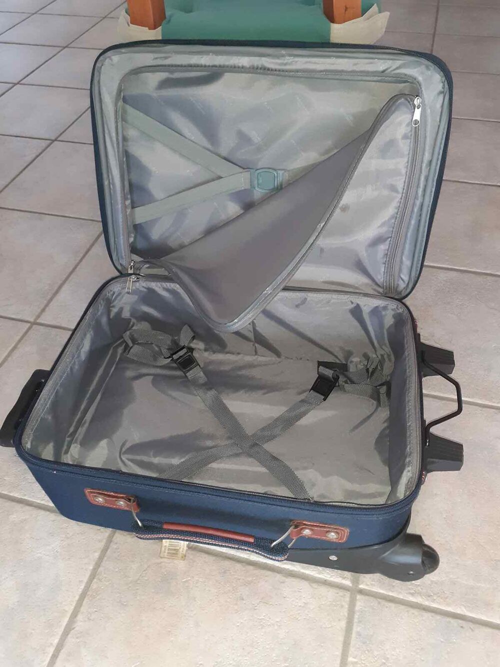 2 Valises LYS Paris en tissu bleu marine Maroquinerie