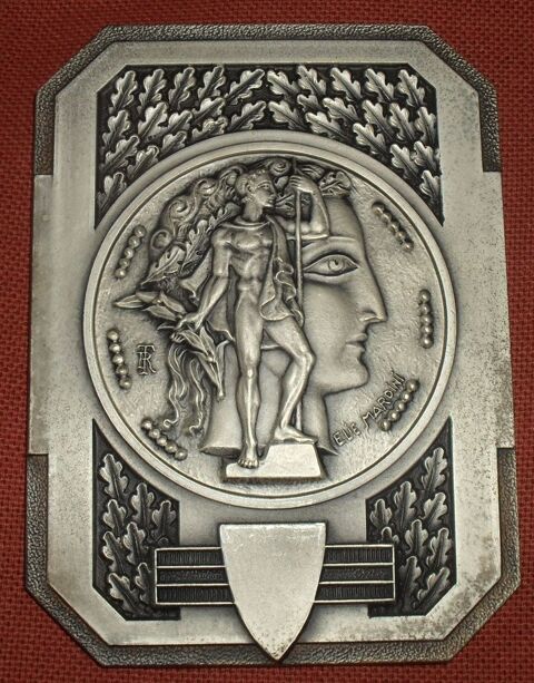 Grande m�daille-plaque Art d�co d'Elie Mardini 0 Montreuil (93)