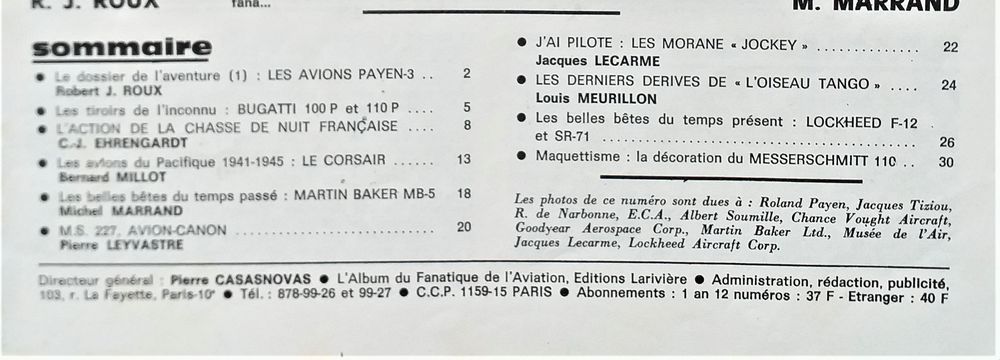  L'album du fanatique de l'aviation n&deg; 7 Janvier 1970 Livres et BD