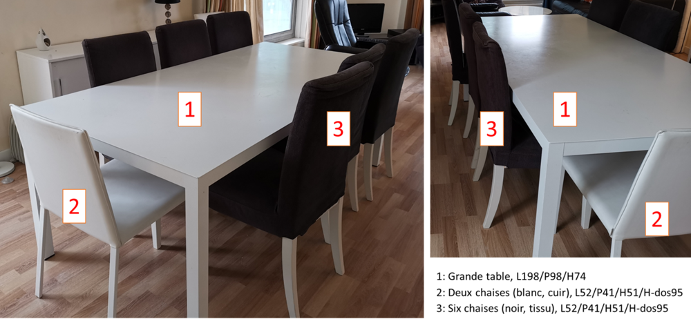 Table salle &agrave; manger avec chaises Meubles