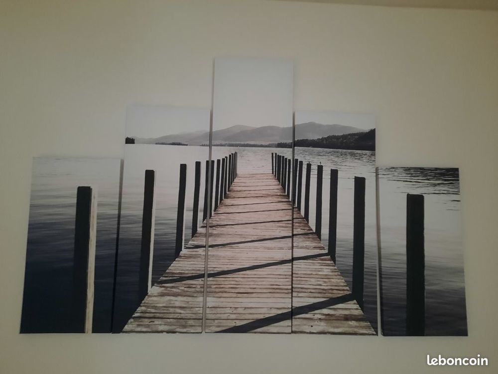 Tableau set de 5 toiles bord de mer Dcoration