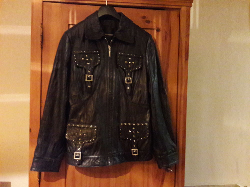 blouson cuir noir Vêtements