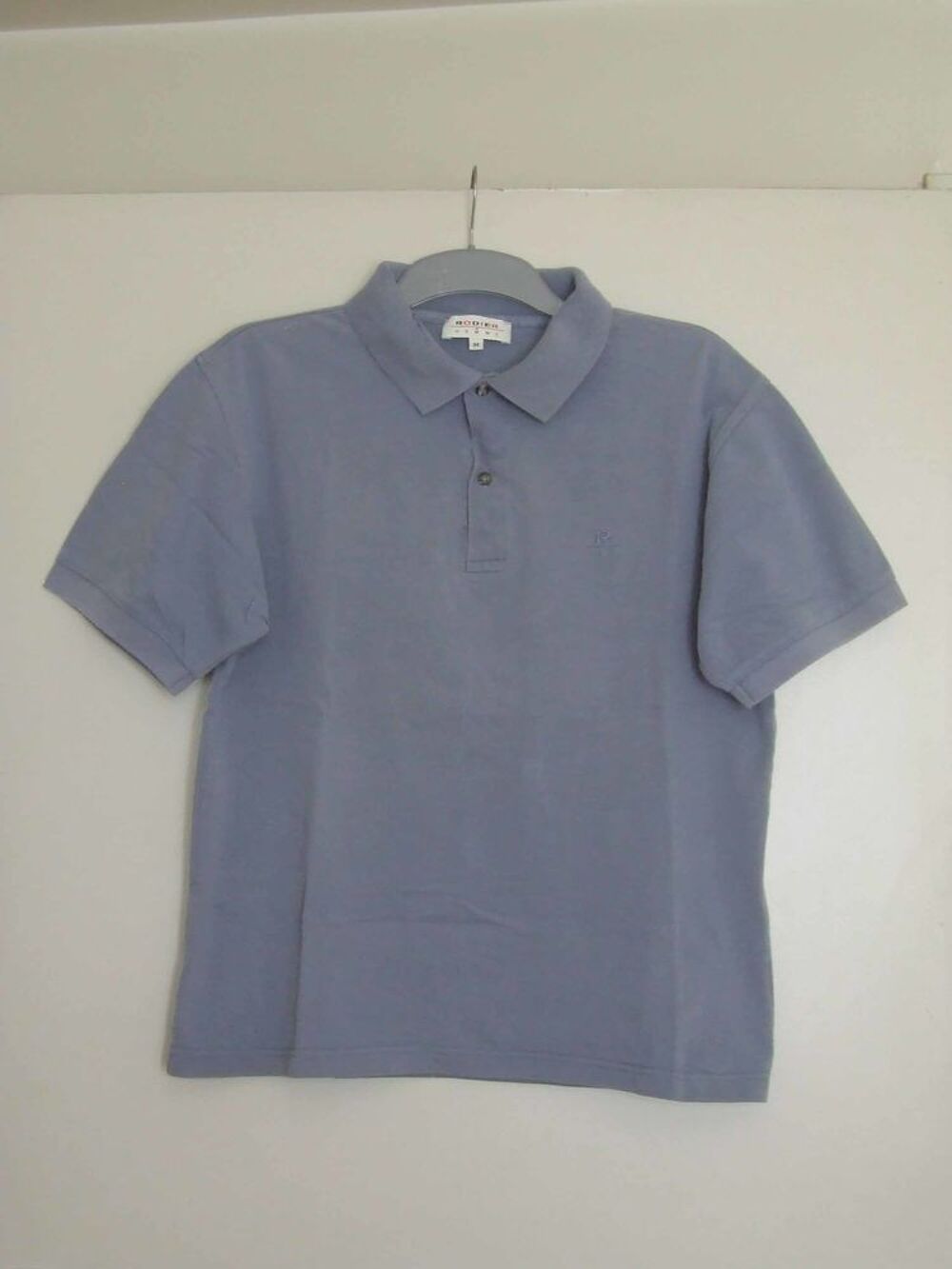 Polo manches courtes, RODIER, Gris bleu, Taille M, TBE Vêtements