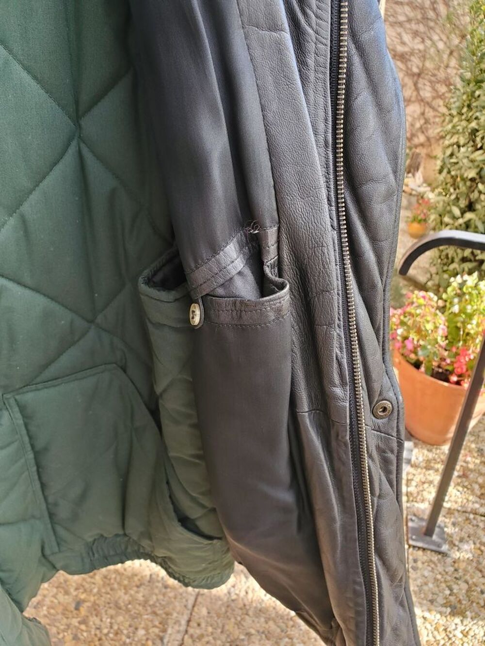 BLOUSON EN CUIR AVEC GILET V�tements
