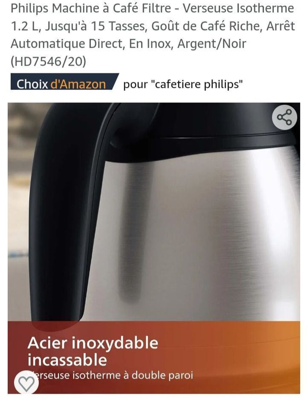 Cafeti&egrave;re Philipps Electroménager