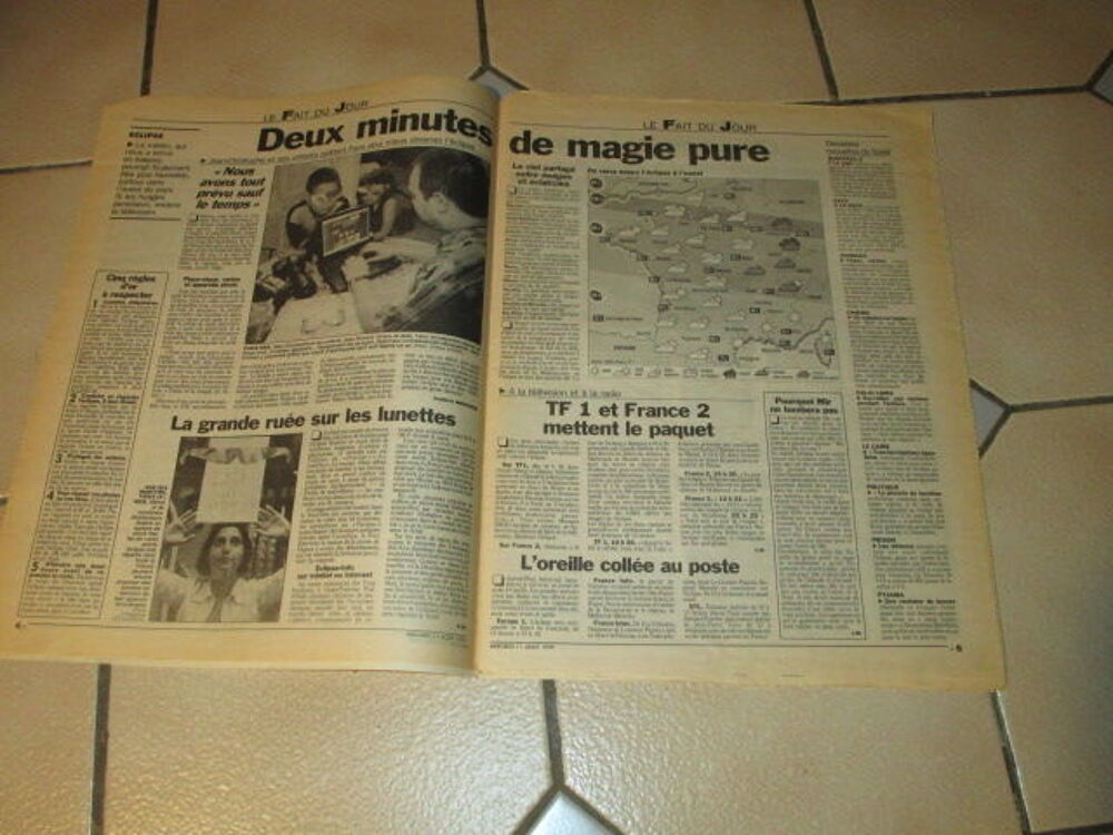VIEUX JOURNAL 1 AOUT 1999"ECLIPSE DU SIECLE" 