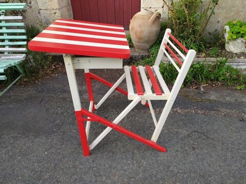 Petit Bureau d'Enfant Pliant Tableau Noir Vintage 40 Loches (37)