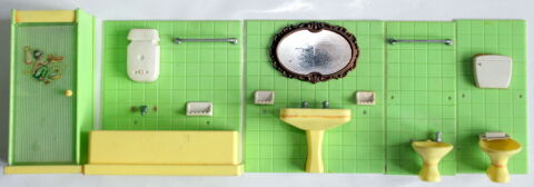 Meubles de poup�e 1960 salle de bain Issy-les-Moulineaux (92)
