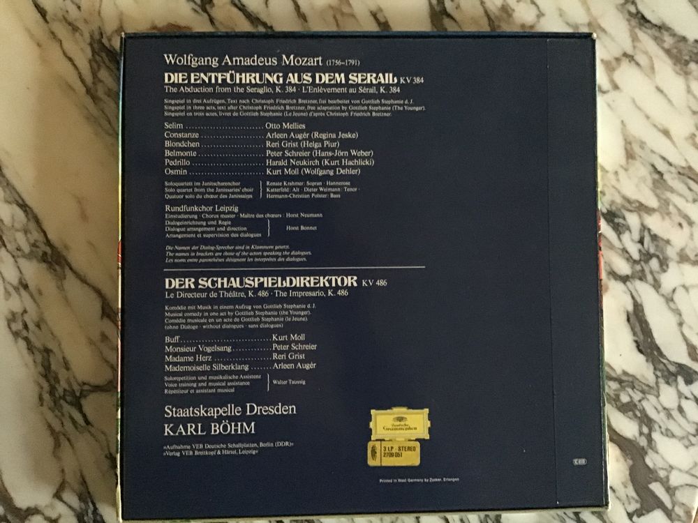 Mozart - L?enl&egrave;vement au s&eacute;rail CD et vinyles