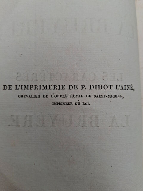 2 livres  Caract�res de La Bruy�re  50 Rambouillet (78)