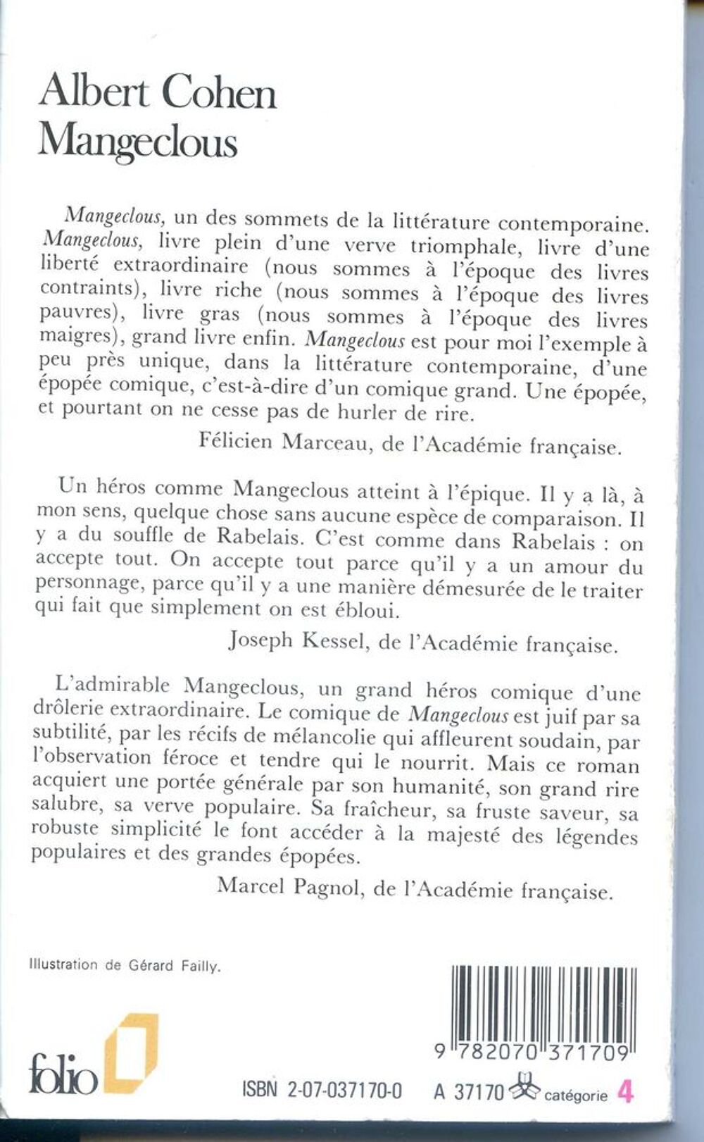 Mangeclous - Albert Cohen, Livres et BD