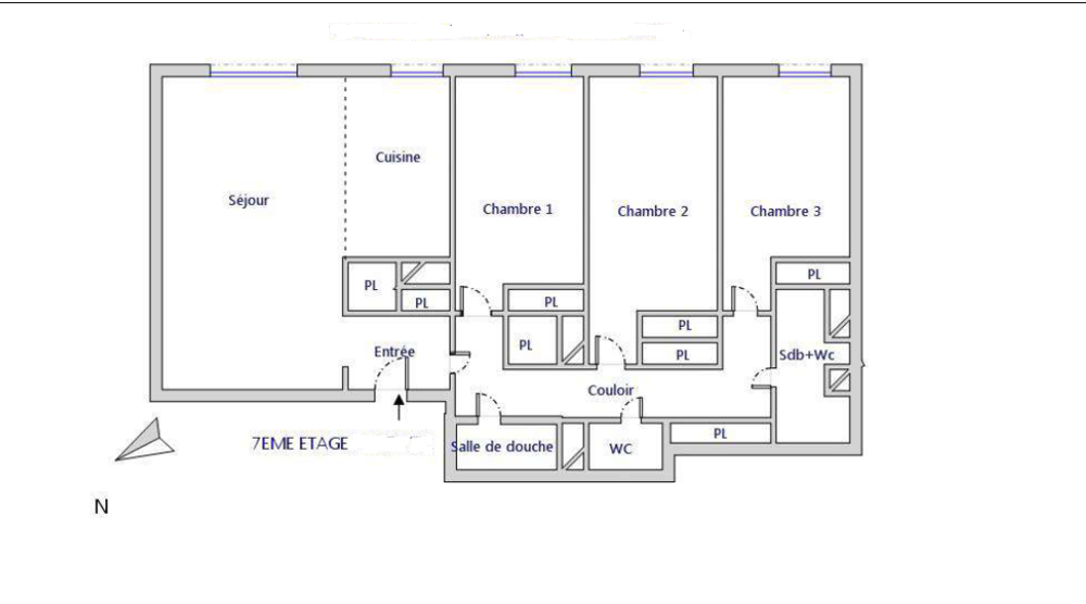 Vente Appartement PARIS 17e, RUE NICOLAS CHUQUET, 90 m², 3 CHAMBRES, LUMINEUX Paris 17