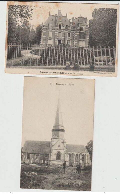 Dt 60 - SARCUS - 2 CPA  - LE CHTEAU & L  GLISE . 3 Doullens (80)