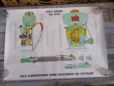 Ancienne Affiche Moteur Solo Junior Typ 40110 / Agricole 1 Loches (37)